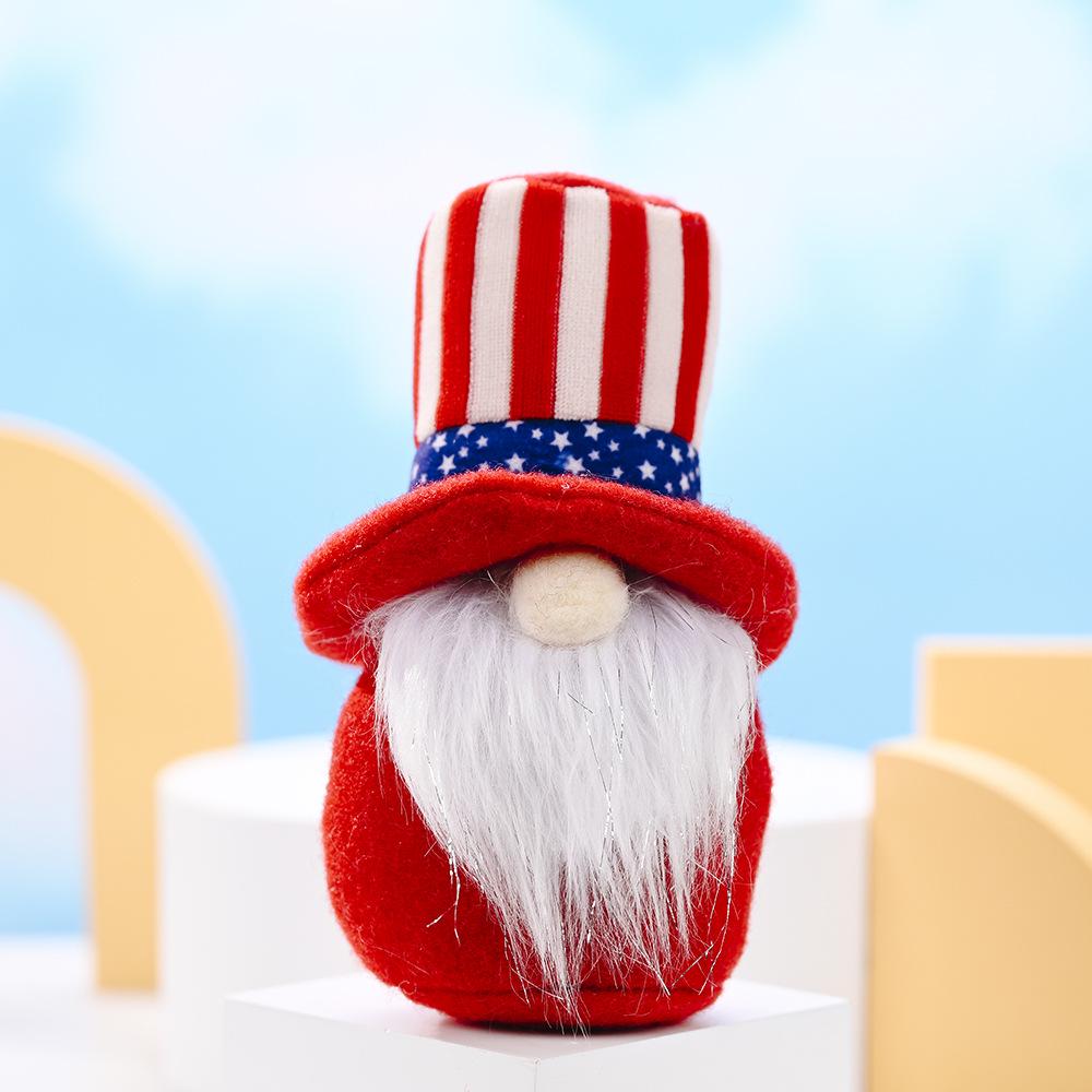 Independence Day Star-Spangled Gnome Plush Hat Figure - Children s Gift