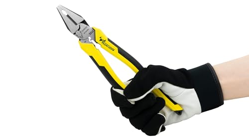 TSUNODA Electrician's Power Pliers, Eccentric, with Crimping Function, 225mm, PP-225ATG