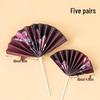 LIEI New Chinese Folding Fan Cake Topper