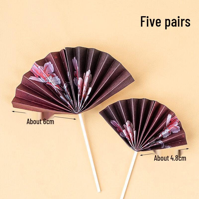 LIEI New Chinese Folding Fan Cake Topper