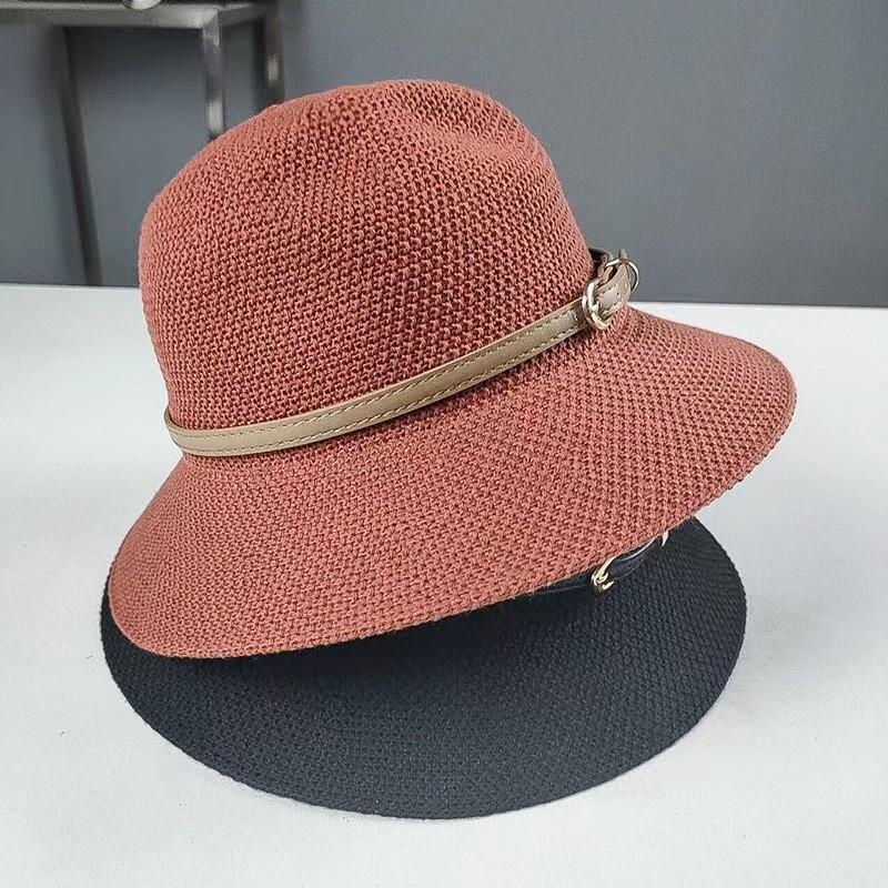 Summer Fedora Hat For Women With Breathable Polyester Knit Sun Protection Casual Beach Wear