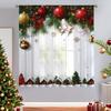 Single Panel Holiday Christmas Ball Theme Printed Curtain Digital Polyester Suitable Living Room Bedroom Kitchen Decoration With Rod Pocket Ideal For