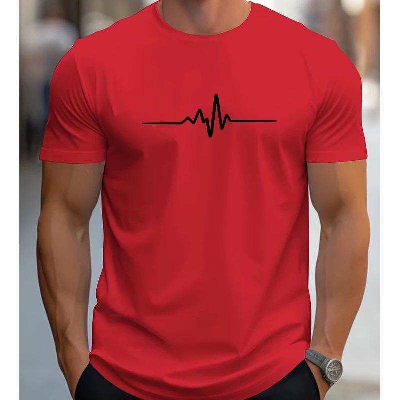 Mens 100 Cotton Summer Loose Size Creative Graphic Printed Slim Fit Casual Sports Round Neck Short Sleeved Tshirt Top