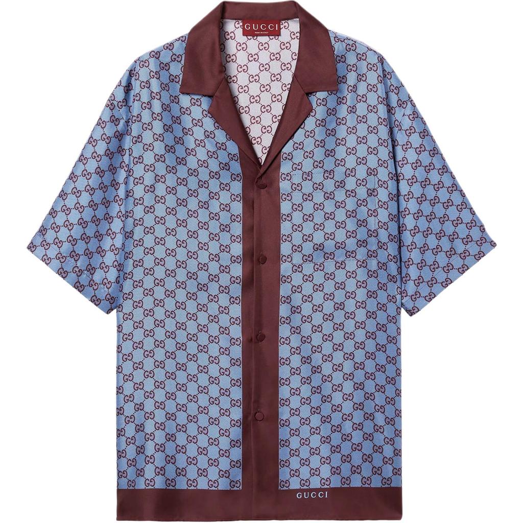 GUCCI Regular Fit Printed Silk Twill Shirt 794907-ZASG3-6006