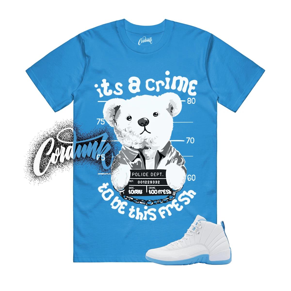 12 Melo White University Blue Emoji T Shirt Match Match CRIME 3XL