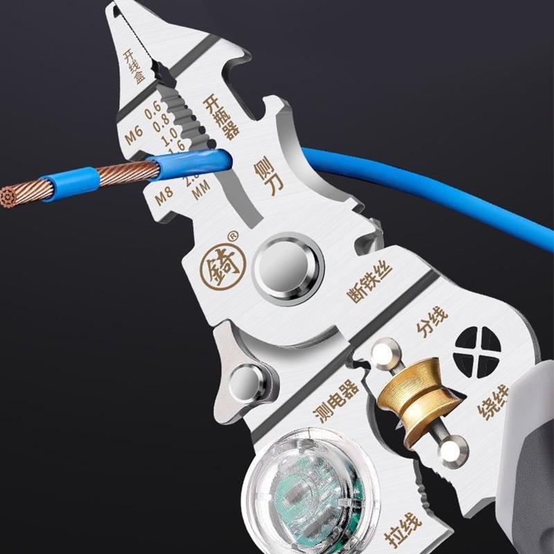 Foldable Wire Stripper With Electricity Measurement Plier For Cutting Pulling Wires Cable Electrician