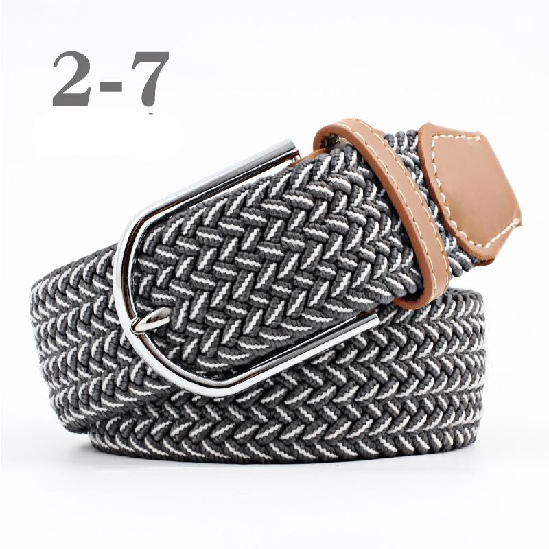 2026 New Fashion High Quality Explosive Women's Canvas Belt Men's Elastic Belt Casual Stretch Woven Pin Buckle Belt