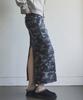 Iteoneolmomeonteu Camo Cut-Off Maxi Skirt_Charcoal