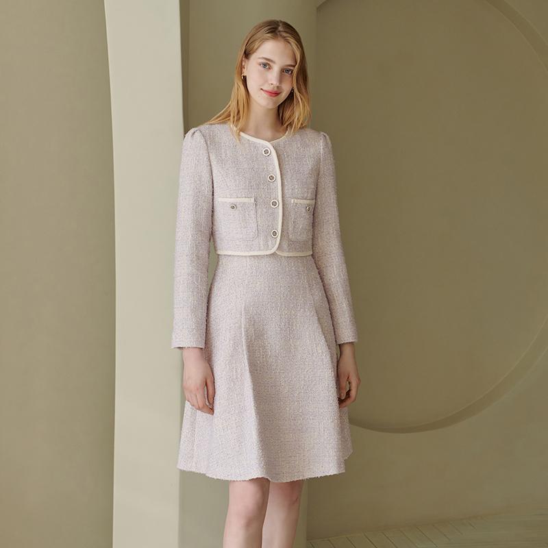 SOUP Contrast Tweed Two-Way Dress (Sz9Opm8)