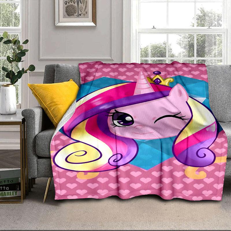 Rainbow unicorn In Clouds Blanket Flannel Blanket for bed, sofa, Camping, Hiking, Picnic Essentials, gift for family Fan gifts