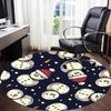 1PC Snowmen Winter Office Round Area Rug, Mat Suitable For Office, Under Office Chairs Bedroom Living Room Home Decor, Room Deco