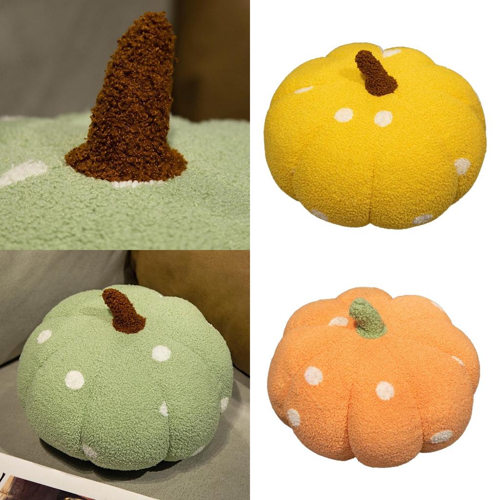 Cute Colorful Polka Dot Pumpkin Pillow Toy For Halloween Decor