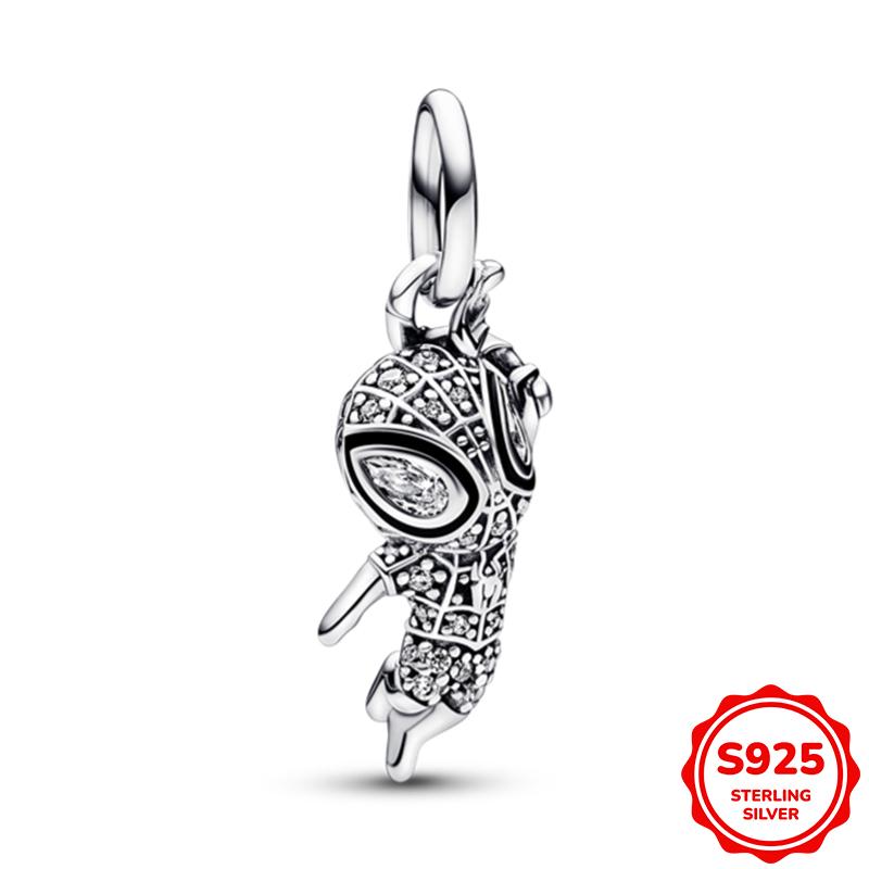 Marvel Spider-Man Und Captain Americas Schild Anhänger Charm Perle Passend für 3mm Armband Halskette Damen Anhänger Luxus DIY Schmuck Geschenk