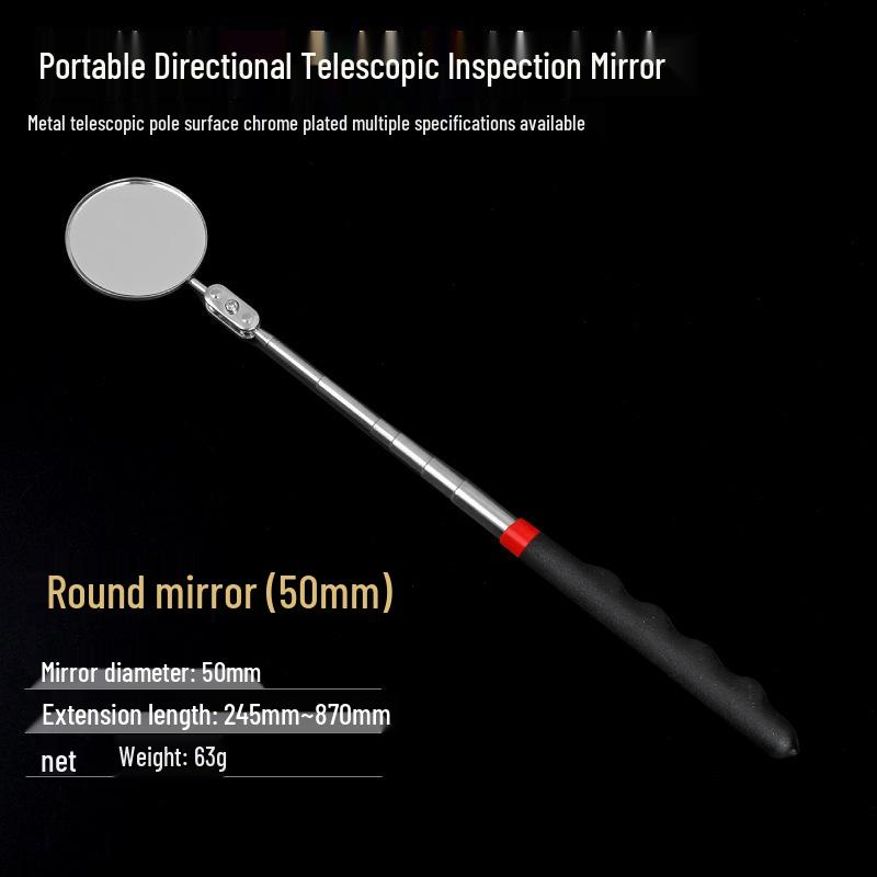 Telescopic Foldable Universal Endoscope Inspection Mirror with Rearview and Undercarriage Reflector for Welding