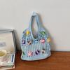 Summer Woven Woven Crochet Mesh Women's Tote Bags Hot Sale Youth Beach Casual Handbag 3D Flower Decoration Handmade Shoulder Bag