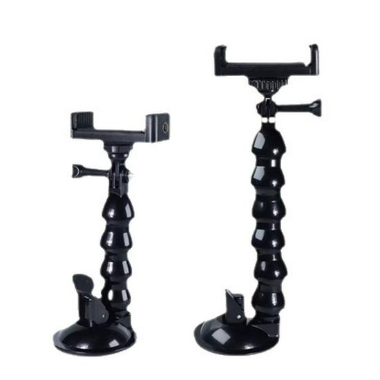In Stock: Selfie Phone Car Suction Cup Holder with Flexible Arm for Glass & Sports Cameras, Ships Now