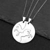 2PCS Horse Stainless Steel Chain Necklace for Women Men Horses Accessories Couple Love Necklace Jewelry Equestrian Gift N725S01