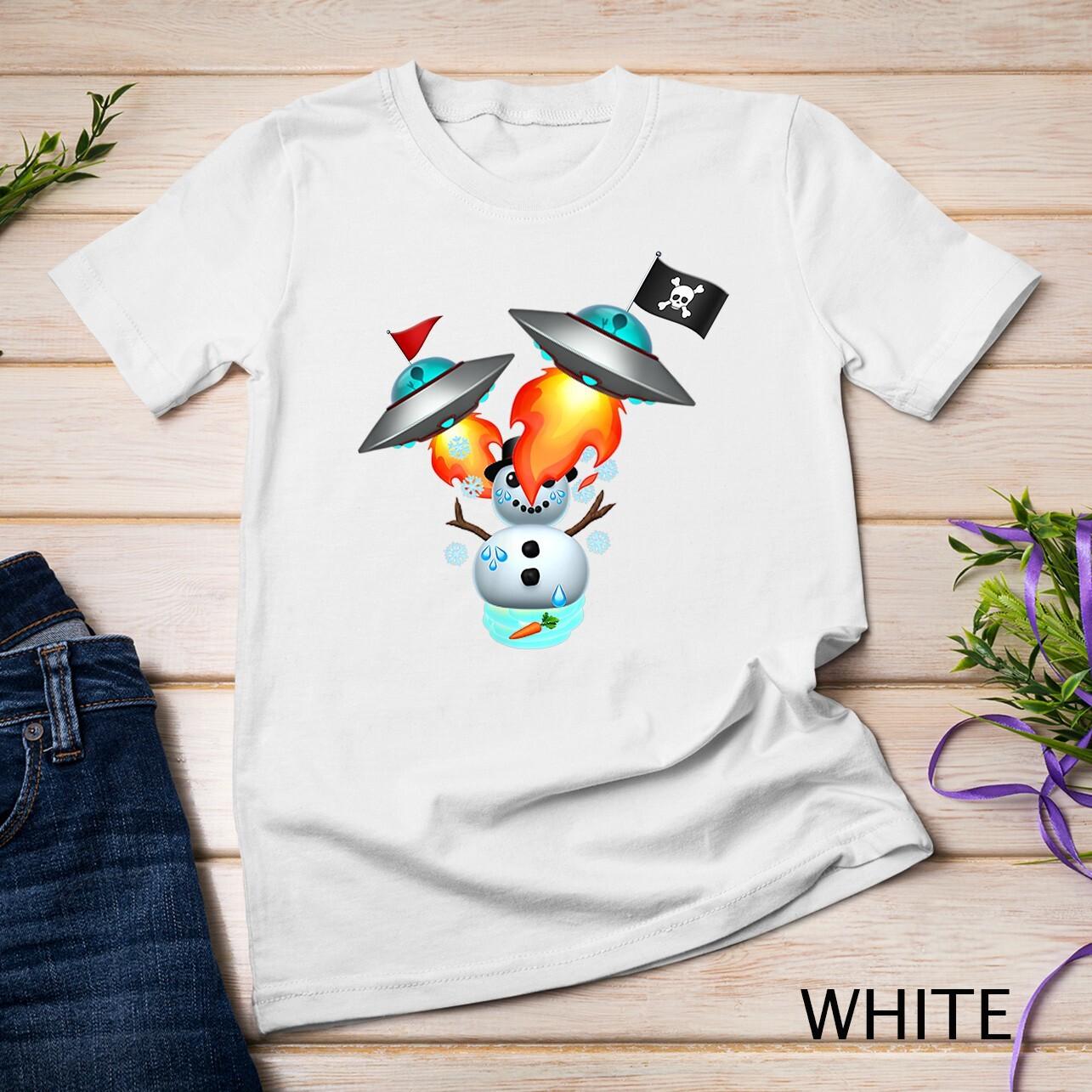 UFO Bully Alien Invasion Snow Man Meltdown T-Shirt Unisex T-shirt S