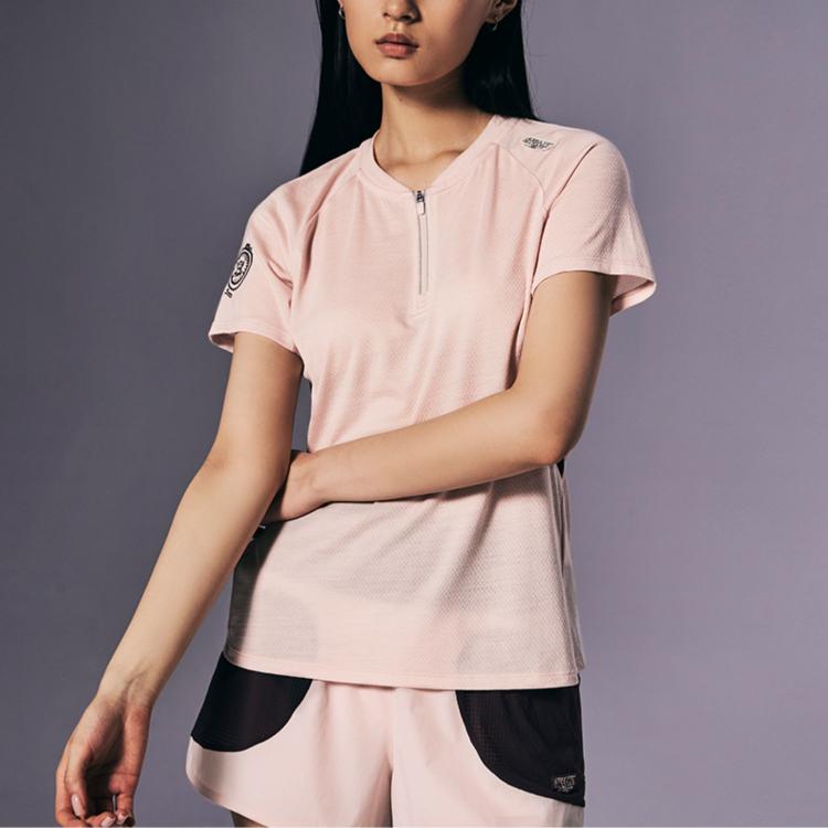 Saucony Nathan Bell Series Fashion Soft Pullover Versatile Short Sleeve T-Shirt Unisex Tops Pink SA1259ST41C-PK043