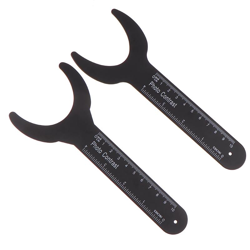 6Pcs Dental Orthodontic Black Background Po Image Contrast Board Metal Oral Cheek Plate With Scale Mark Autoclavable Tools