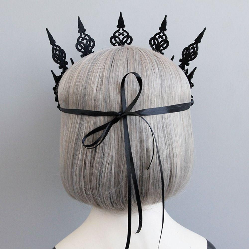 Cosplay Headband Halloween Headband Headpiece Gothic Black Crown Novelty Halloween Mask  Men