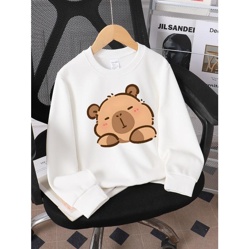 Kids Sweatshirt ,Cute Bear Plush Design Crew Neck Fashion Sweatshirt, Autumn and Winter Top, Children's Sweatshirt