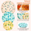 3Pcs Beeswax Bowl Cover Reusable Cotton Bowl Cap with Elastic Rim Breathable Micro Seal Sourdough Cover for Kitchen Food Storage