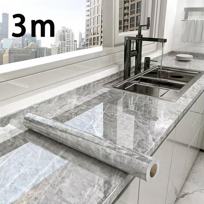 Marble self-adhesive kitchen wall sticker waterproof and stain resistant 0.40m PVC wallpaper