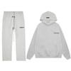 ESSENTIALS Flocked Letter Hoodie Sweatshirt Set Casual Loose Fit Couples Winter Wear
