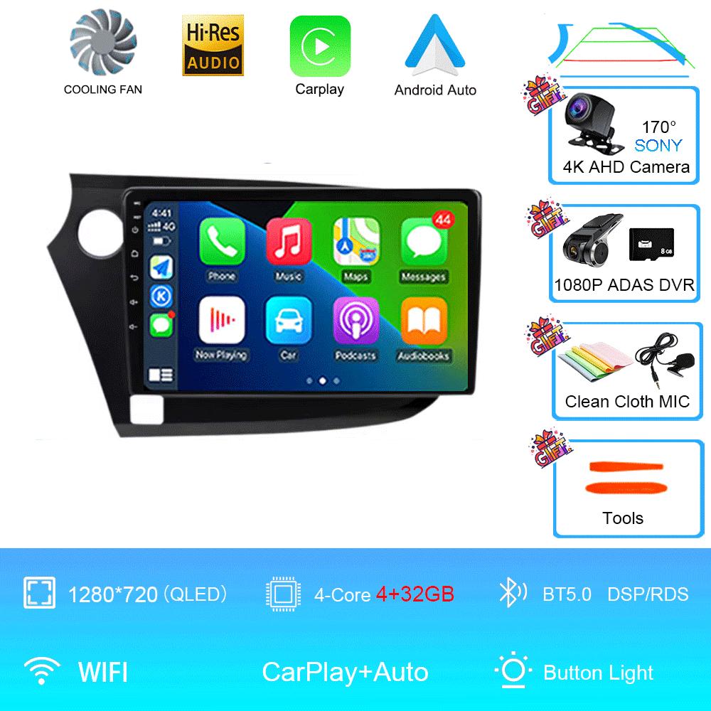 9" Android 14 For HONDA INSIGHT 2009 - 2014 Navigation GPS Carplay Multimedia Player Car Radio Auto Stereo 2din DVD 360 Camera