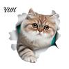 Animal Patterns Sticker Broken Wall Cat Toilet Sticker, Peel And Stick Decor Decals Decal, Removable Waterproof PVC Lid for Bathroom Easy Application
