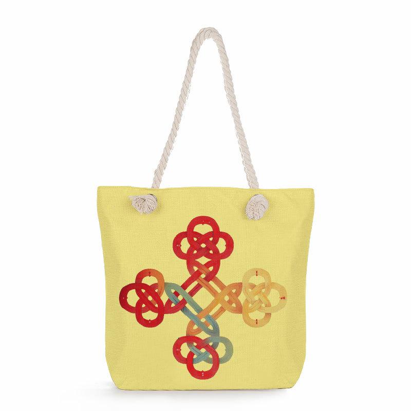 Chinesisches Knotenmuster dicke Seil-Einschulter-Strandtasche 7350 KTB