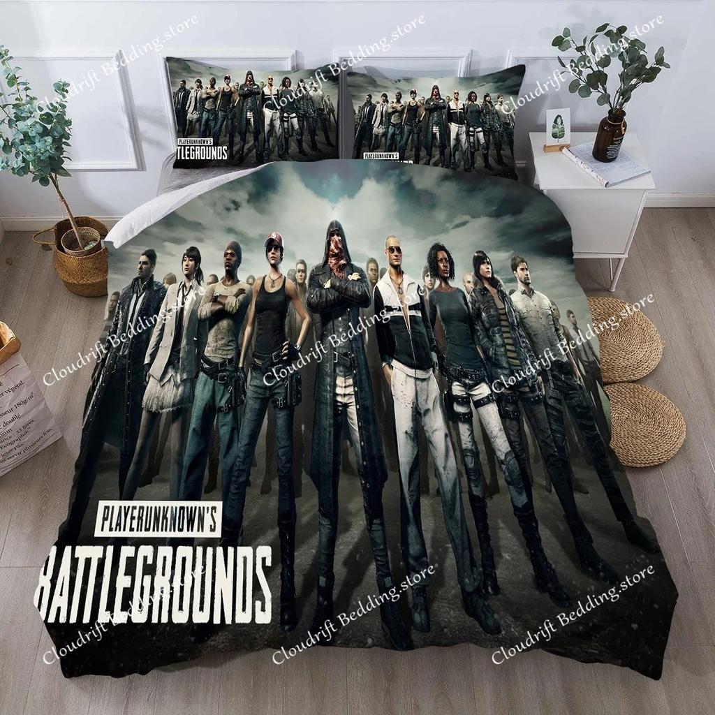 PUBG Duvet Cover Pillowcase Bedding Set PlayerUnknown's Adult Boy Girl Bedroom Decoration Children Single Double Large Size