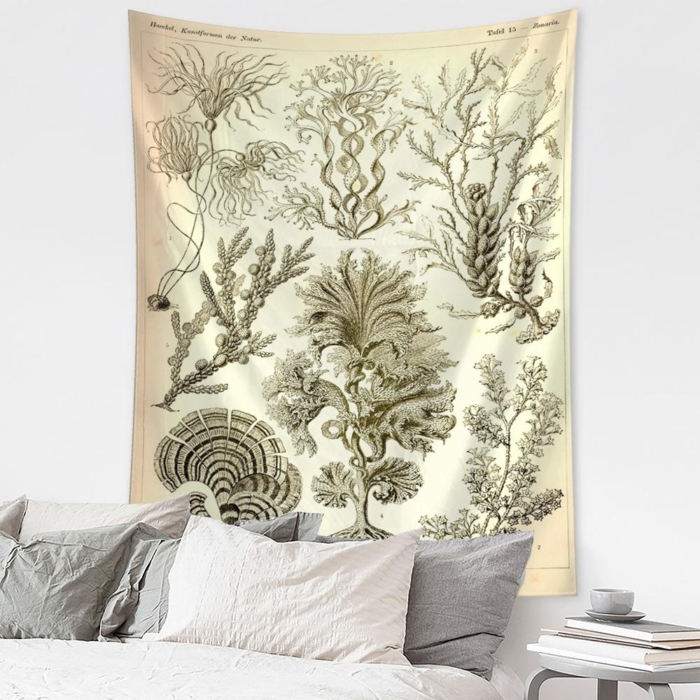 Boho Style Psychedelic Witchcraft Art Mystic Home Decor Undersea Insect Identification Map Tapestry Wall Hanging