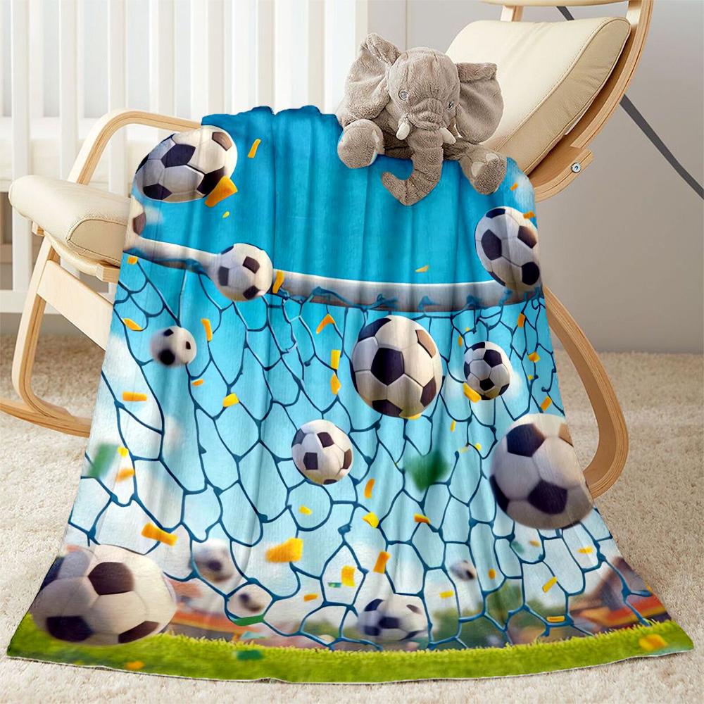 1 Stück Fußball-Decke Bequem Weich Leicht Alle Jahreszeiten Mehrzweck-Decke Reisen Camping Picknicks Sofa Büro Bett Wohnzimmer Geschenk Freunde