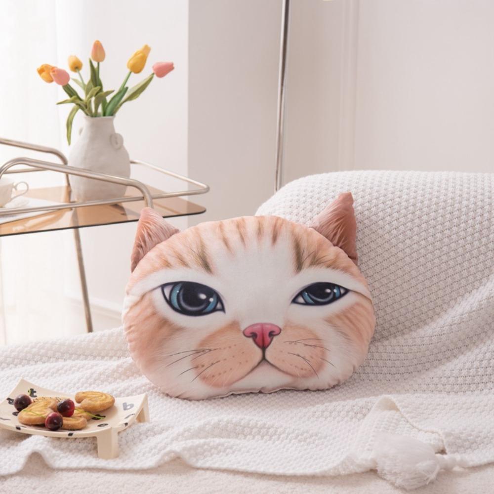 3D 40CM Cat Dog Head Pillow Cushion Realistic Car Seat Cushion  Multipurpose