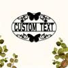 Customizable Butterfly Metal Wall Art Personalized Lettering Floral Design Easy Install Outdoor Decor
