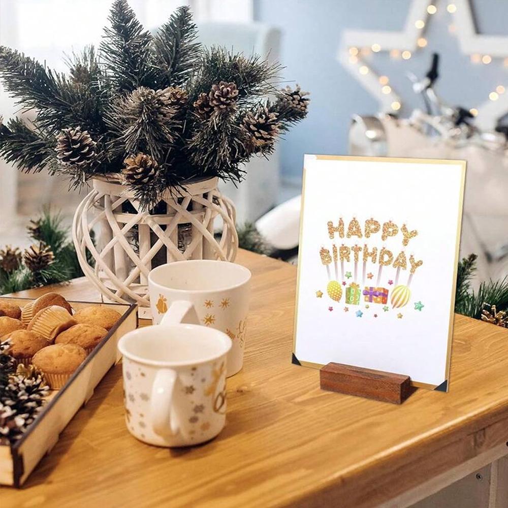 6/12Pcs Wood Place Card Holders Table Number Holders Sign Holders Photo Card Display Stand for Wedding Party Events Decoration