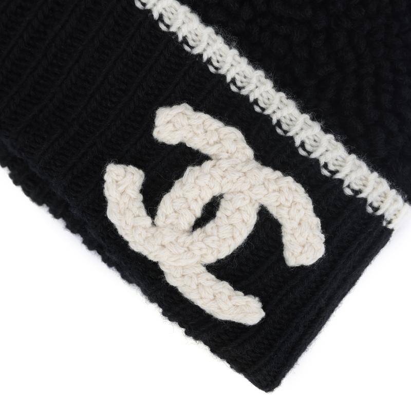 CHANEL [24K] logo decoration velvet hat, same style for men and women, couple style, black
