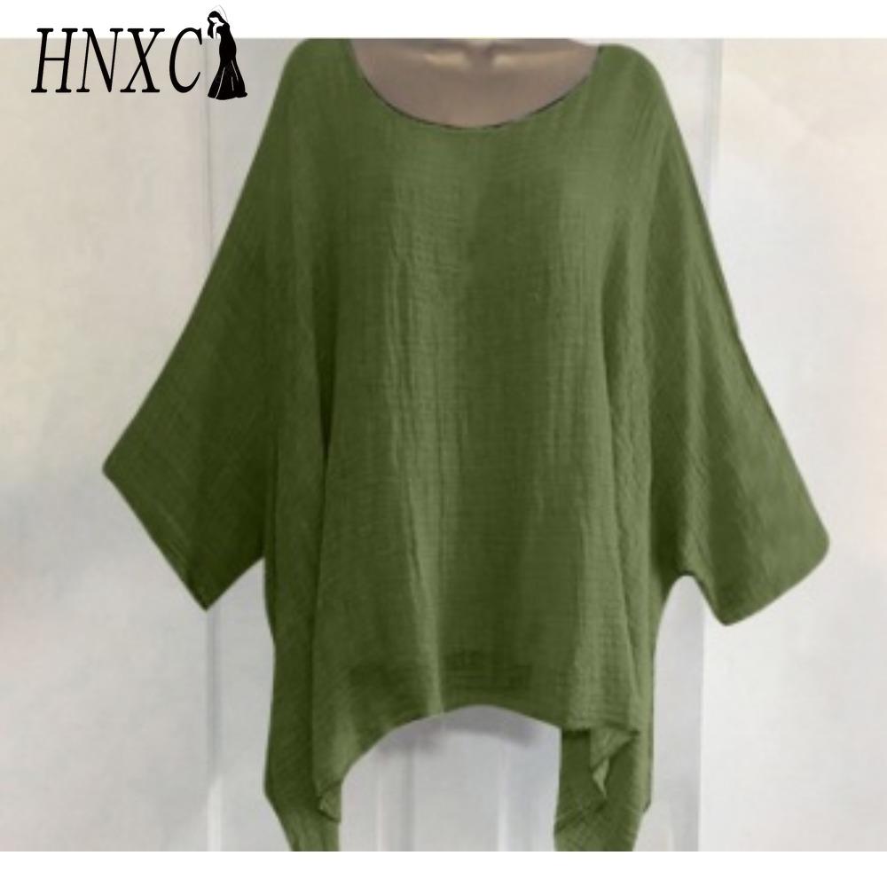 HNXC Dame Mote Casual Ensfarget Trykk O-hals Bluser & Skjorter