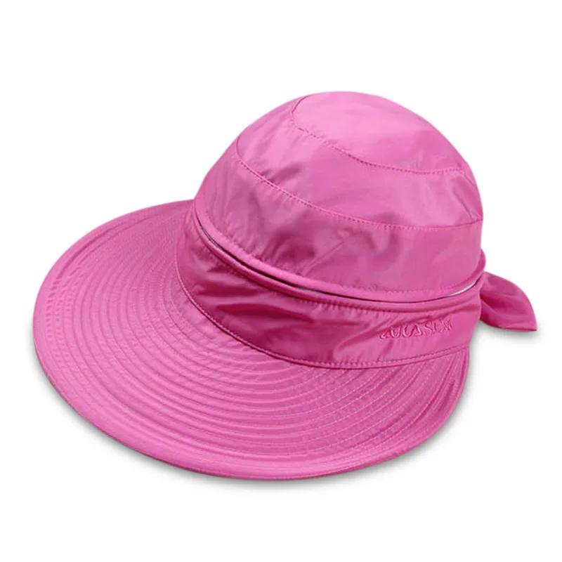 Women'S Summer Sun Hat Wide Brim Korean Fashion Lightweight Breathable Open Top Outdoor Uv Protection Cap