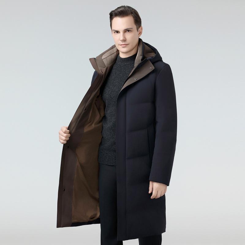 Down jacket men's new winter style mid-length thickened warm winter jacket for middle-aged and elderly people