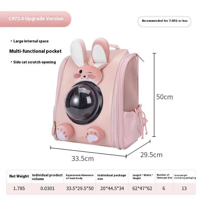 

Breathable Capsule Cat Carrier Bag Double Shoulder Strap Portable Kitten Handheld Pet Outing Bag Small Animals Zipper Closure
