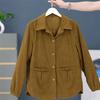Women's Corduroy Jacket - Spring/Autumn Slimming Loose Fit for Middle-aged & Elderly