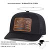 Men Brown Flag Bull Head Leather Patch Baseball Mesh Caps Micro Curved Cap Outdoor Sunscreen Leisure Hat Spring Autumn Travel Tourism Beach Vacation