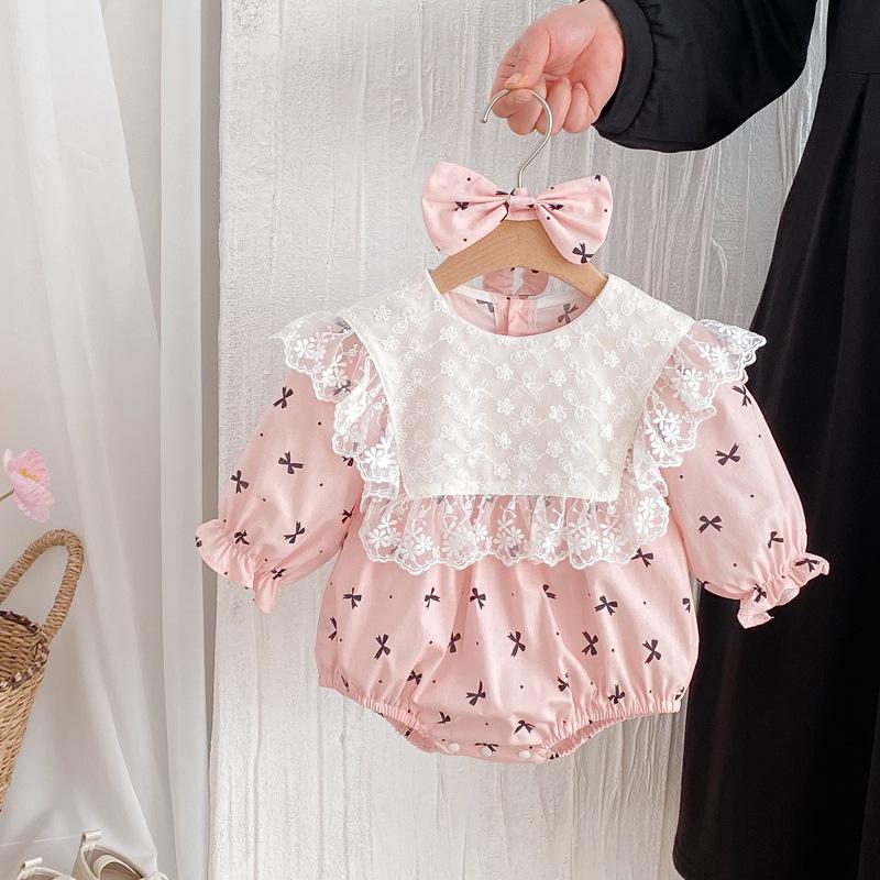 

Осень 2025 Новое Боди с длинным рукавом для девочки и платье с бантом, Наряды для сестер 90 cm