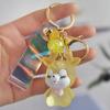 Cute Bag Pendant Deer Acrylic Elk Keychain Flashlight Keychain Key Lanyard Car Keyring