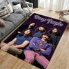 Pop Culture Area Rug, Deep Purple Band Purple Background Vintage Poster, Man Cave Decor, Non-Slip Mat
