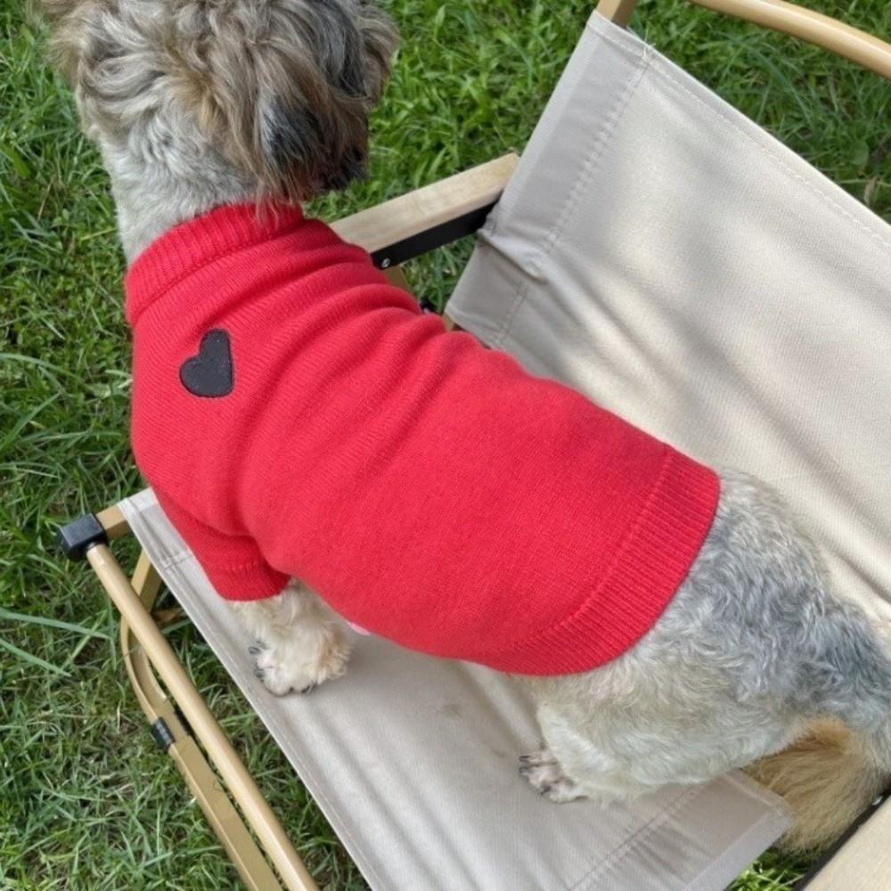 Herz-Aufdruck Hundeliebe Pullover Romantischer Hund Warmer Hoodie Mode Frühling Katzenkleidung Outdoor Spaziergang