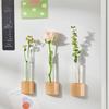 2Pieces Modern Mini Fridge Magnets Vases Test Tube Designs Flower Holder for Kitchen Refrigerator and Office Decors